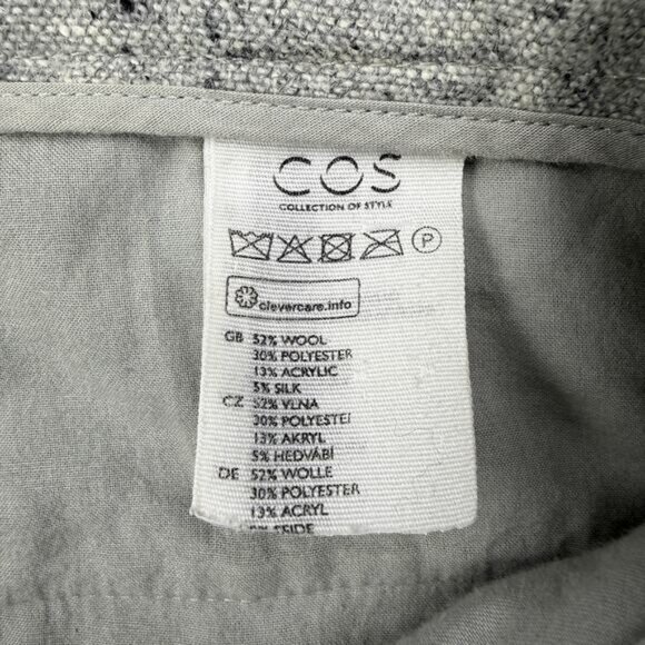 COS Wool Silk Blend High Rise Cropped Trousers  Size 2 Career Preppy - Picture 5 of 6
